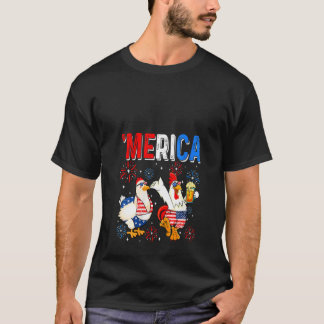 Camiseta divertida de pollo para mujeres 4 de juli
