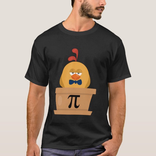 Camiseta divertida de pollo Pot Pi Día de pastel A (Anverso)