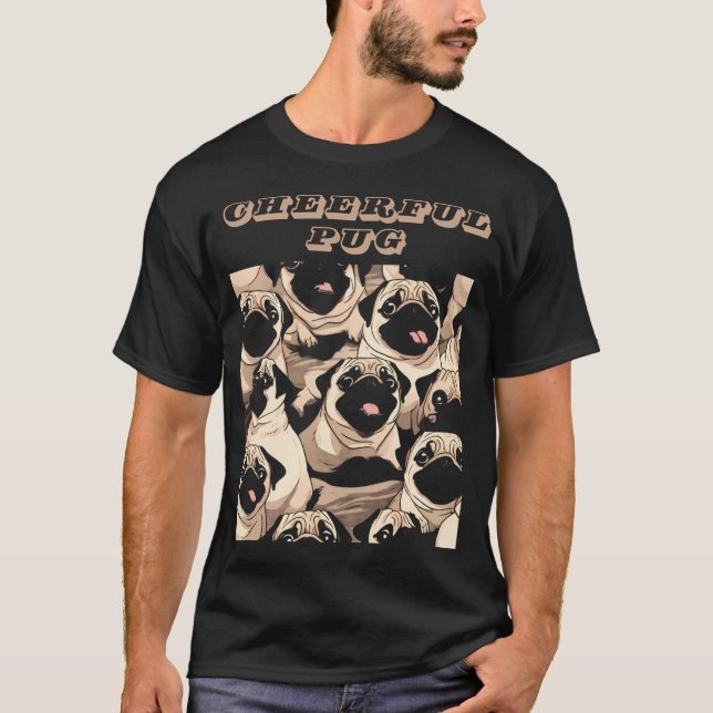 camiseta divertida de pug alegre (Anverso)
