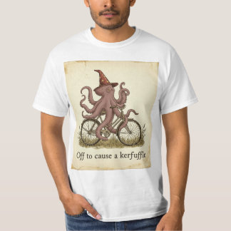Camiseta divertida de pulpo ciclista mago