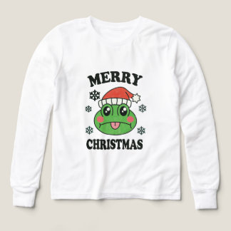 Camiseta divertida de rana con Feliz Navidad