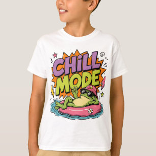 Camiseta divertida de rana en modo relajado para n