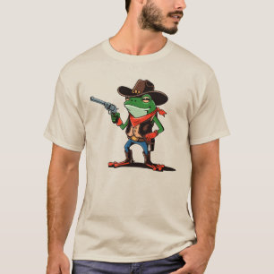 Camiseta divertida de rana vaquera de dibujos anim