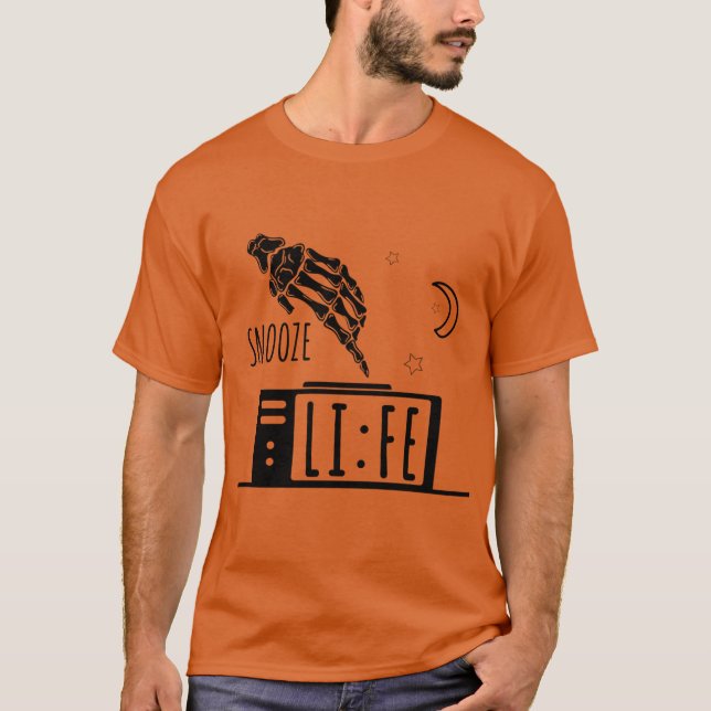 Camiseta divertida de reloj de alarma de vida de s (Anverso)