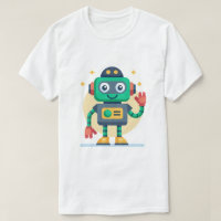 Camiseta divertida de robot de dibujos animados pa