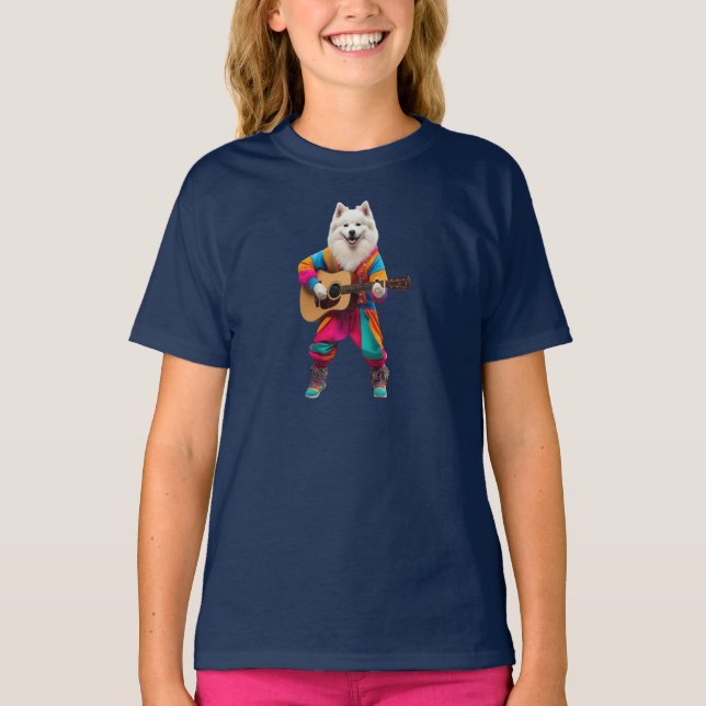 Camiseta divertida de Samoyed estrella de rock par (Anverso)