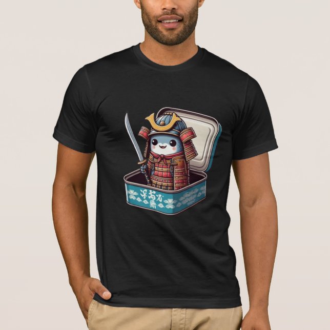 Camiseta divertida de samurái guerrero sardina (Anverso)