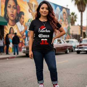 Camiseta divertida de Sancha Claus para Navidad
