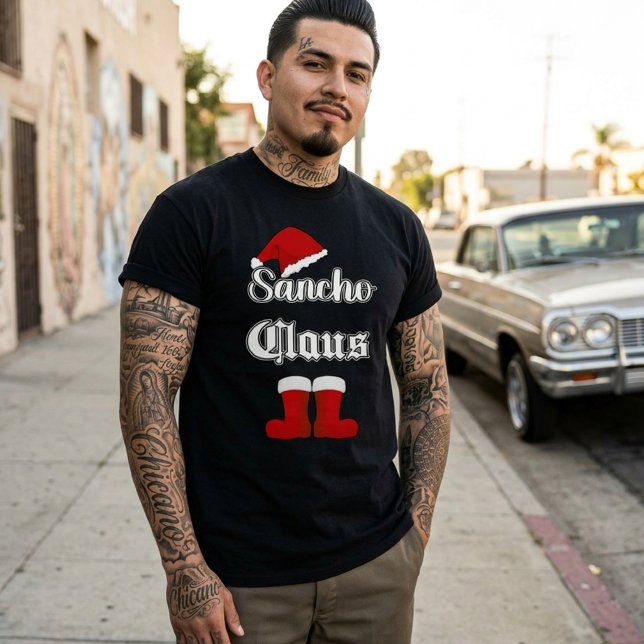 Camiseta divertida de Sancho Claus para las fiesta (Sancho Claus Funny Christmas Holiday T-shirt)