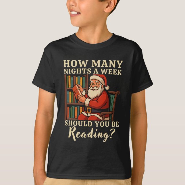 Camiseta divertida de Santa leyendo 67 Meme Navida (Anverso)