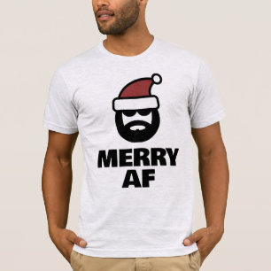 Camiseta divertida de Santa Navidades de Merry AF