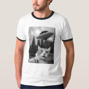 Camiseta divertida de secuestro de Alien para gato