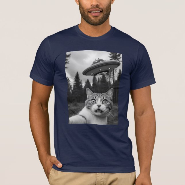 Camiseta divertida de secuestro de Alien para gato (Anverso)