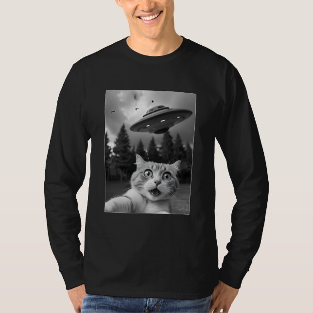 Camiseta divertida de secuestro de Alien para gato (Anverso)