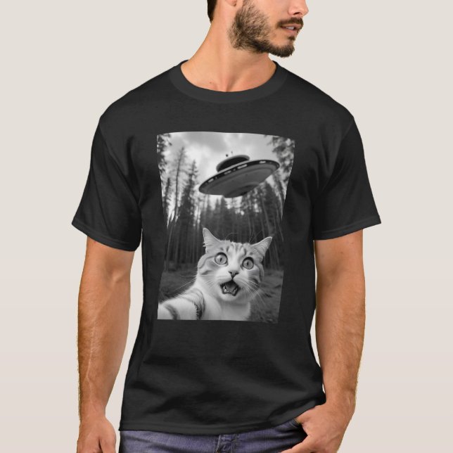 Camiseta divertida de secuestro de Alien para gato (Anverso)