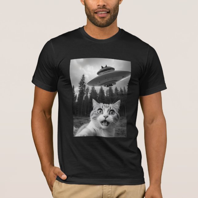 Camiseta divertida de secuestro de Alien para gato (Anverso)