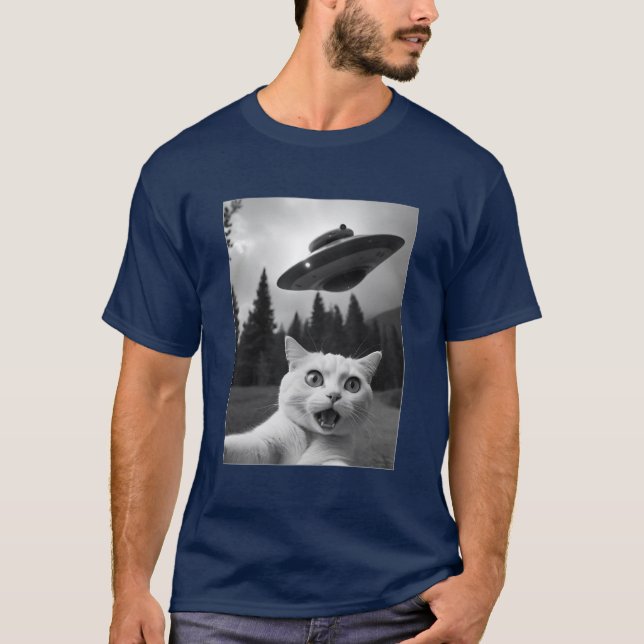 Camiseta divertida de secuestro de Alien para gato (Anverso)