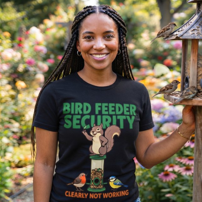 Camiseta divertida de seguridad para comedero de p (Funny Bird Feeder Security Squirrel T-Shirt)