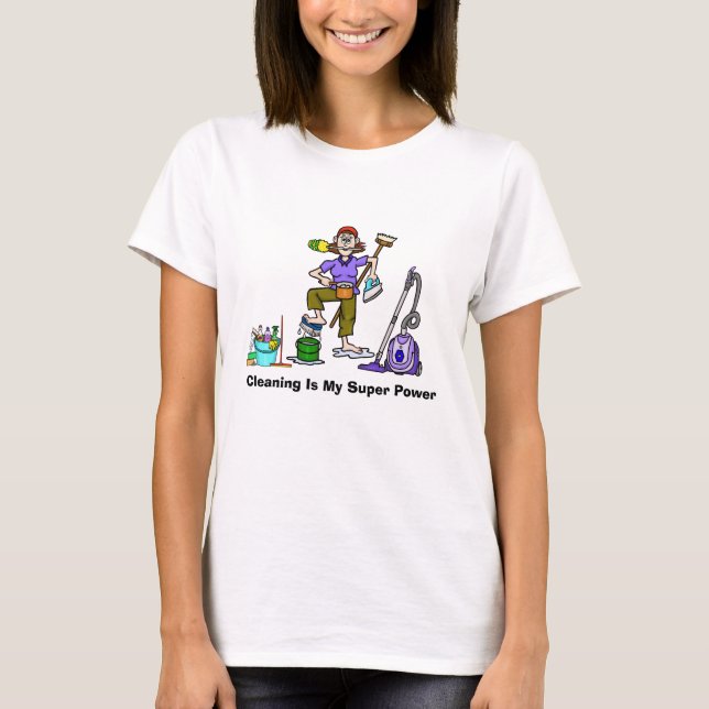 Camiseta Divertida de Señora de la Limpieza (Anverso)