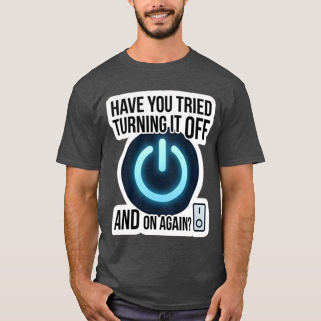 Camiseta divertida de soporte técnico de TI apagán (Anverso)