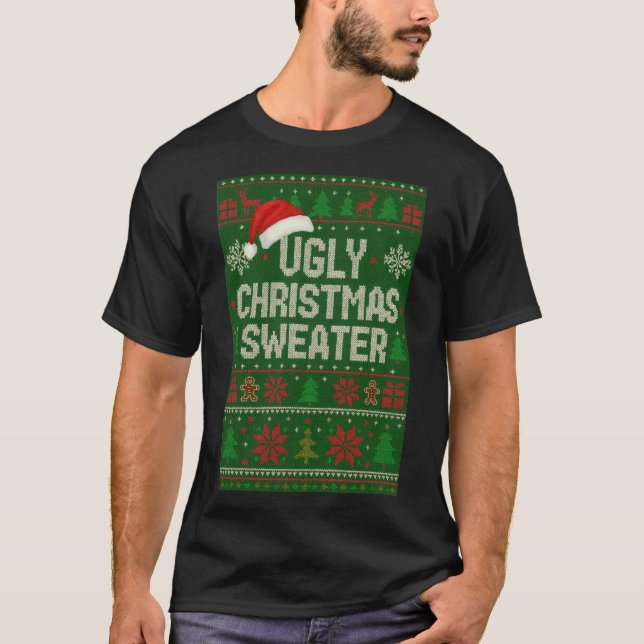 Camiseta divertida de suéter feo de Navidad | Somb (Anverso)