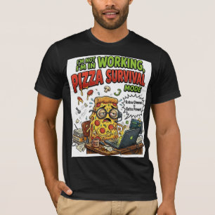 Camiseta divertida de supervivencia en modo pizza 