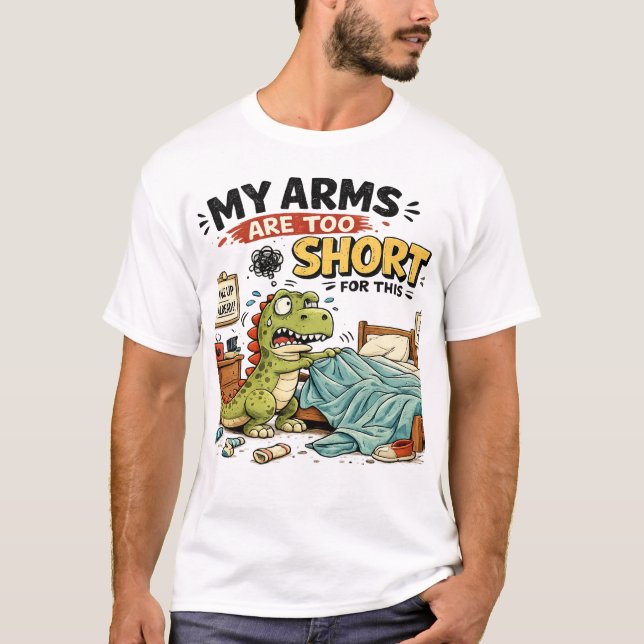Camiseta divertida de T-Rex de brazos cortos y sar (Anverso)