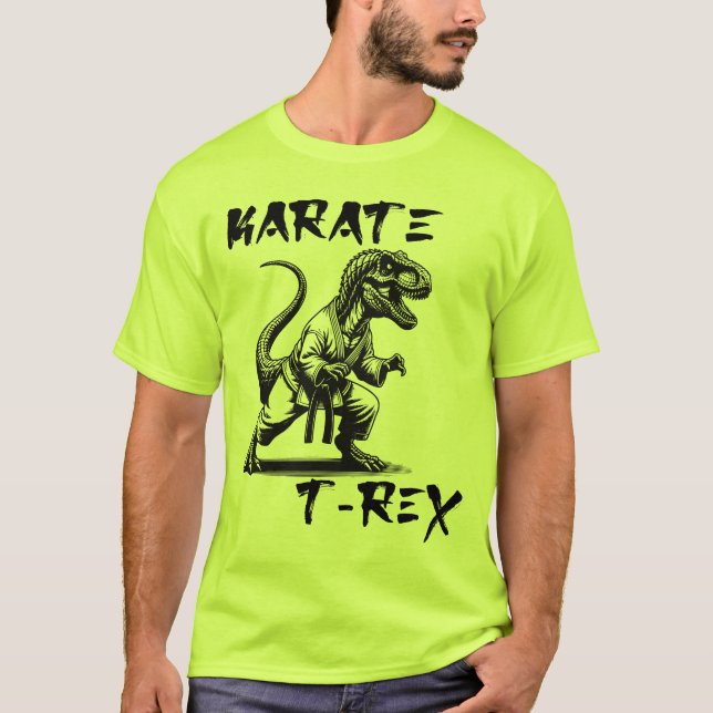 Camiseta divertida de T-Rex de karate dinosaurio (Anverso)