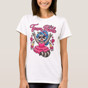 Camiseta divertida de Team Bride Mapache para desp
