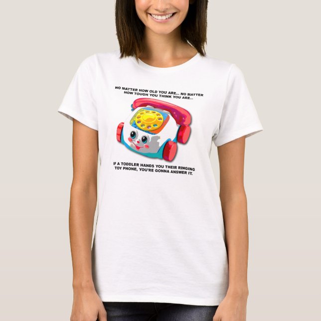 Camiseta Divertida de Teléfono para Niños Pequeños (Anverso)