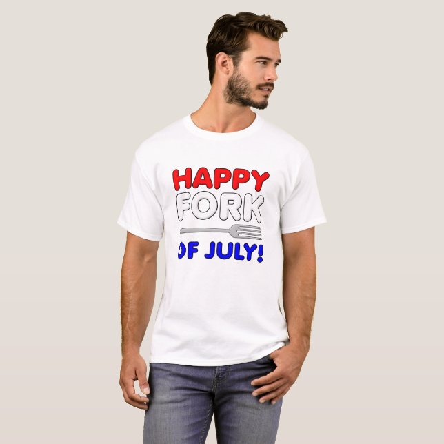 Camiseta divertida de tenedor de julio (Anverso completo)