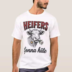 Camiseta divertida de ternera vaquera con grabado