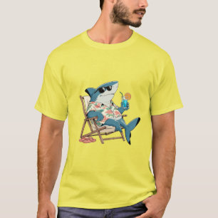 Camiseta Divertida de Tiburón de Vacaciones