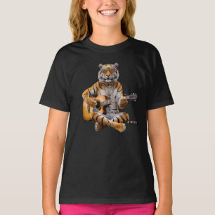 Camiseta divertida de tigre estrella de rock para 