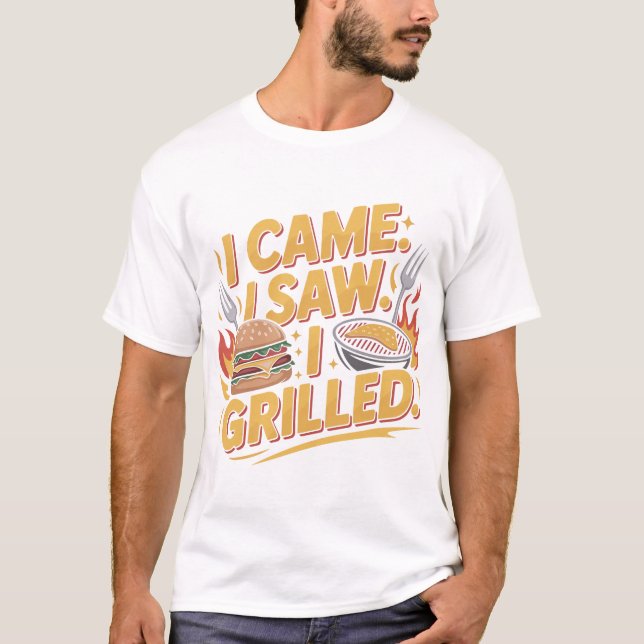 Camiseta divertida de tipografía BBQ para amantes  (Anverso)