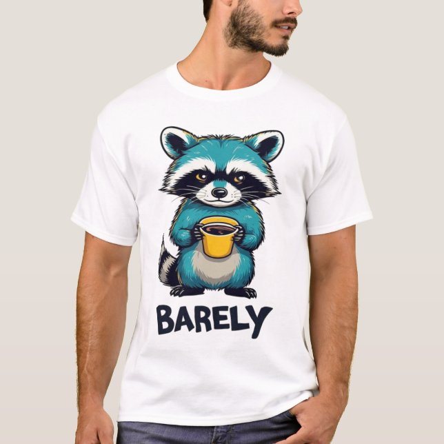 Camiseta divertida de tipografía de café de mapach (Anverso)