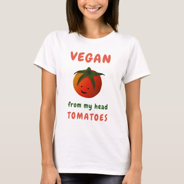 Camiseta Divertida de Tomates Veganos Desde Mi Cab (Anverso)