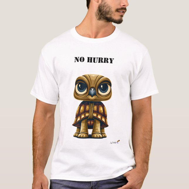 Camiseta divertida de tortuga sin prisa (Anverso)