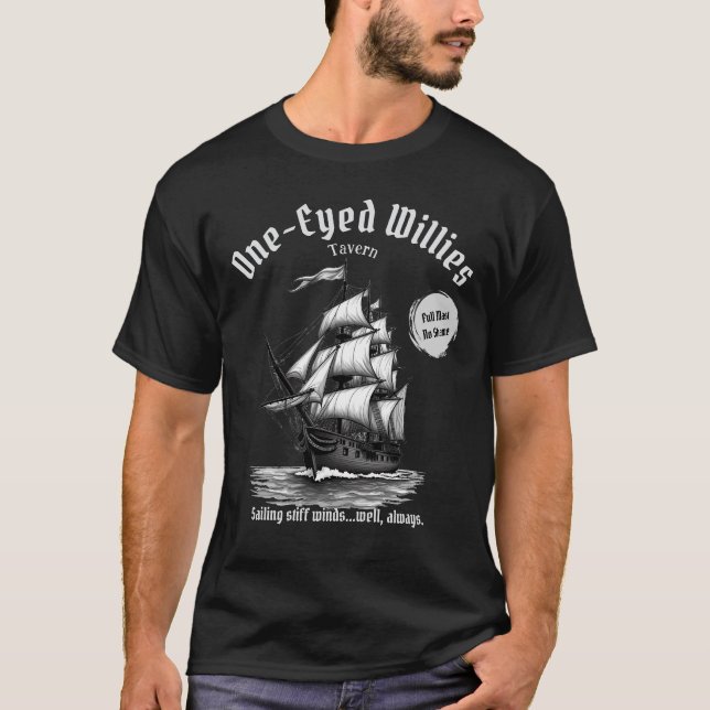 Camiseta divertida de un solo ojo de Willies Pirat (Anverso)