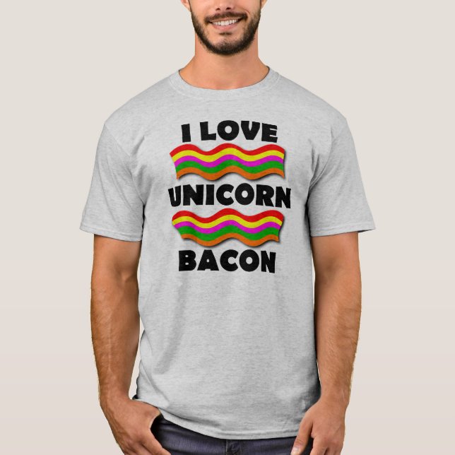 Camiseta divertida de Unicorn Bacon (Anverso)