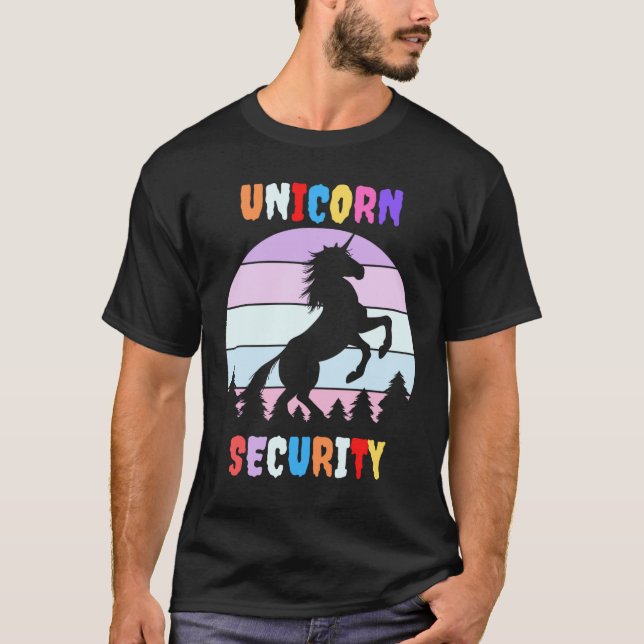 Camiseta divertida de Unicorn Security Halloween (Anverso)