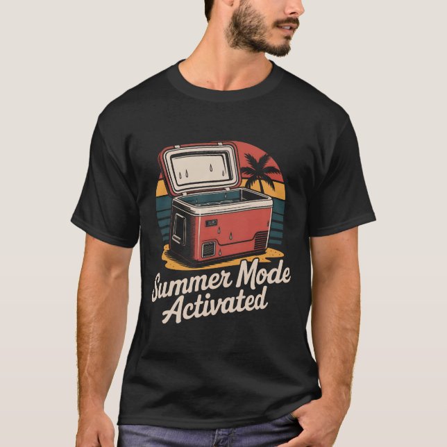 Camiseta Divertida de Vacaciones Retro con Modo Ve (Anverso)