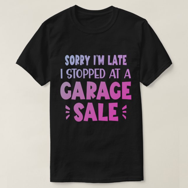 Camiseta Divertida de Venta de Garage, Lavanda y N (Diseño del anverso)