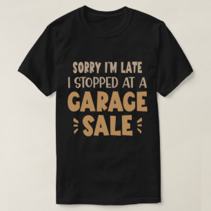 Camiseta Divertida de Venta de Garage, Negra y Mar
