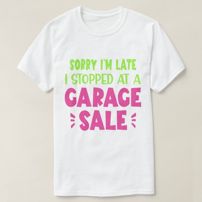 Camiseta divertida de venta de garaje, Neon (Diseño del anverso)