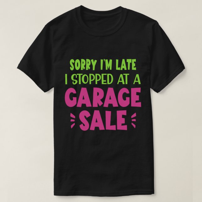 Camiseta divertida de venta de garaje, Neon (Diseño del anverso)