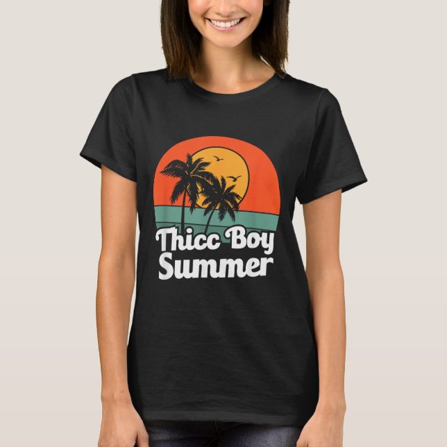 Camiseta divertida de verano de chico Thicc sarcás (Anverso)