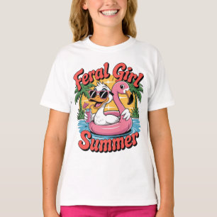 Camiseta divertida de verano de niña asilvestrada 
