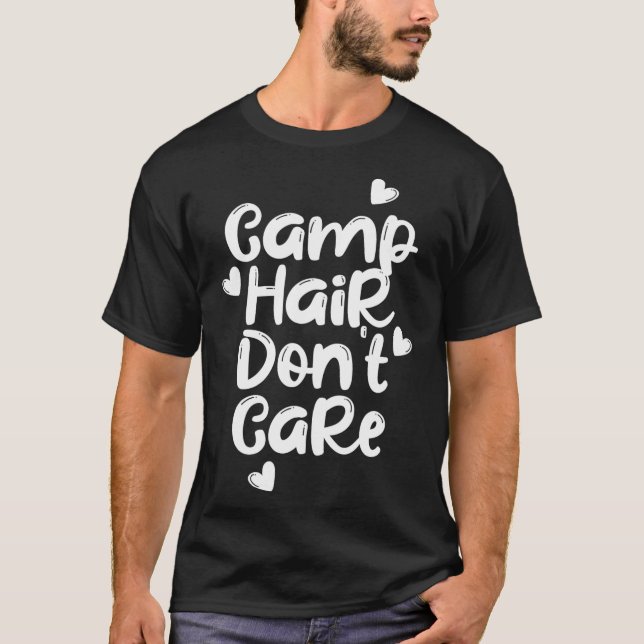 Camiseta Divertida de Verano para Campamento Pelo  (Anverso)