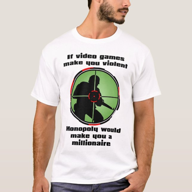 Camiseta Divertida de Videojuegos Violentos (Anverso)
